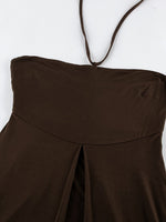 Halter Neck Split Longline Cami