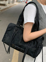 Lace Up Shoulder Bag
