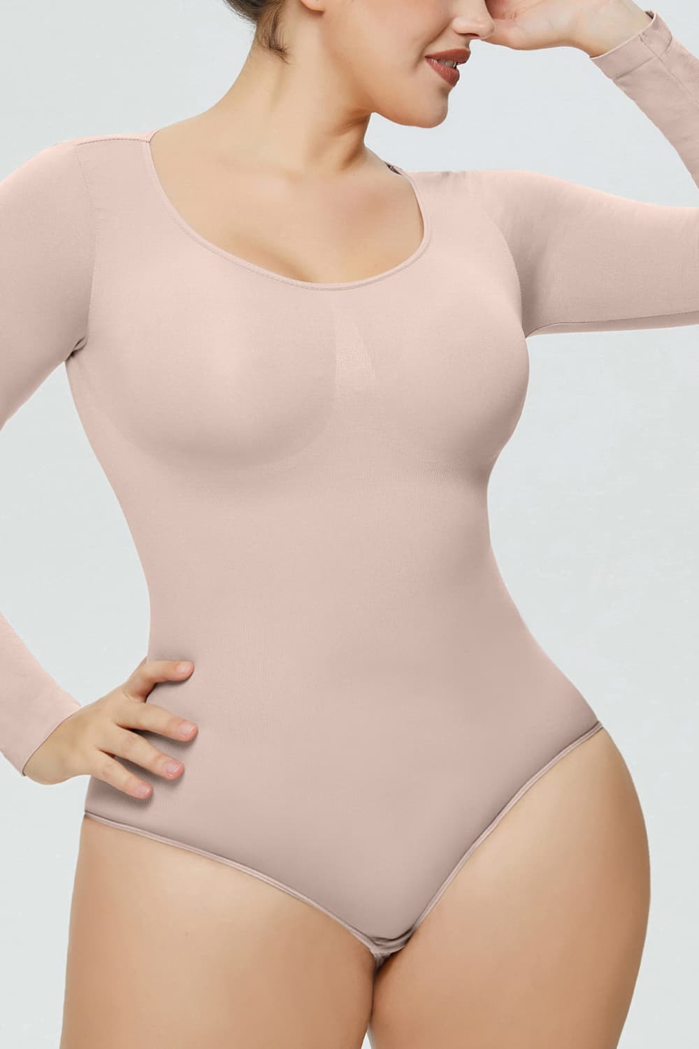 Long Sleeve Shaping Bodysuit - Ladyez