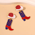 Cowgirl Boot and Hat Dangle Earrings