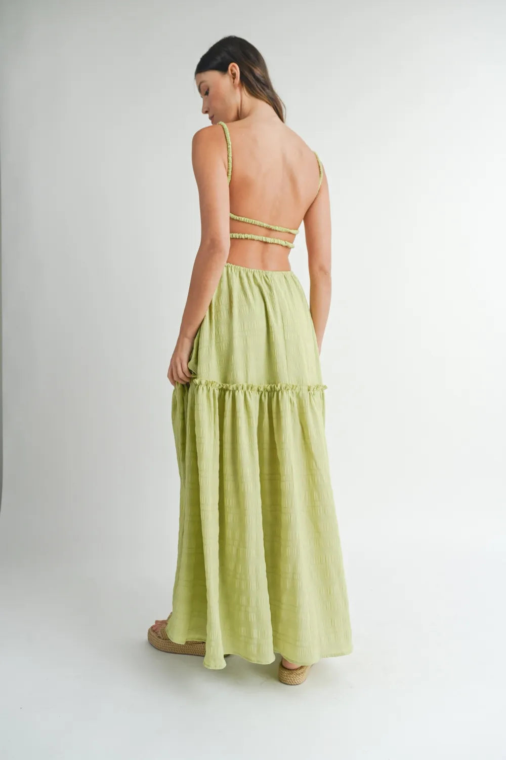 MABLE Cutout Waist Backless Maxi Dress - Ladyez
