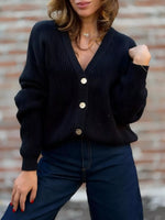 Full Size V-Neck Button-Up Knit Cardigan Plus Size