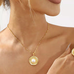 Alloy Pearl Pendant Necklace