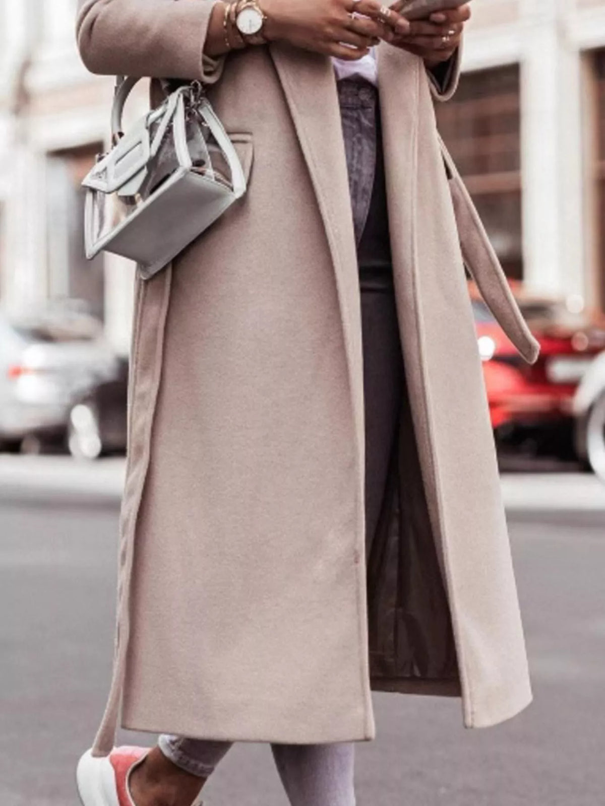 Tie Waist Longline Outerwear