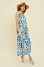 HEYSON Full Size Printed Crochet Trim Maxi Dress - Ladyez