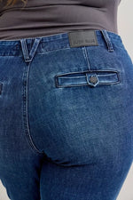 Judy Blue Full Size Mid Rise Bootcut Jeans with Welt Pockets Plus Size