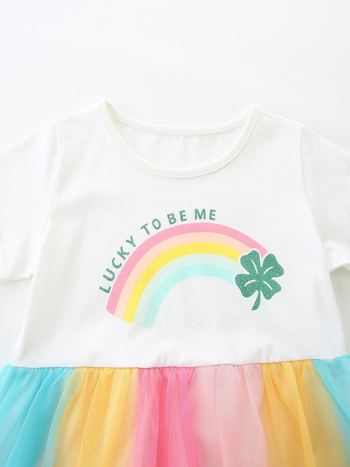 Children's Rainbow Short Sleeve Tulle Dress