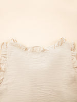 Texture Ruffle Trim V-Neck Tank Top - Ladyez