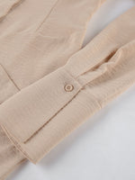 Button Front Long Sleeve Shirt Dress
