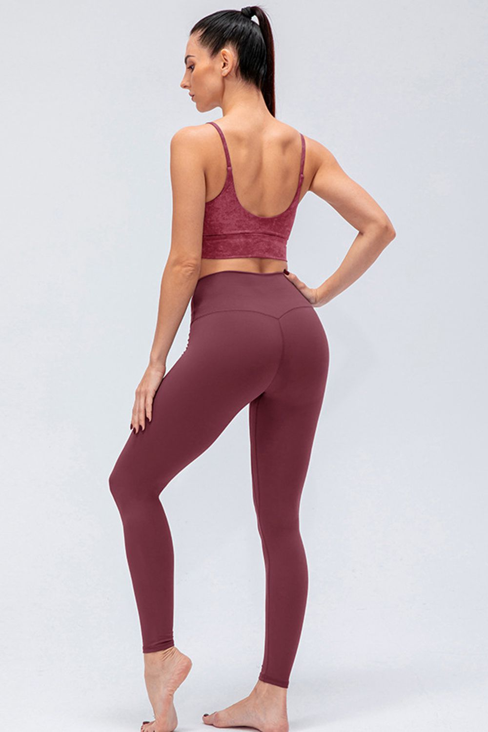 Wide Waistband Slim Fit Active Leggings - Ladyez
