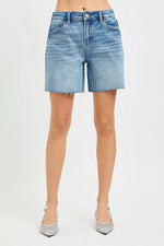 RISEN Slouchy Mid Length All Over Rhinestones Shorts