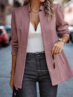 Slim Fit Open Front Blazer