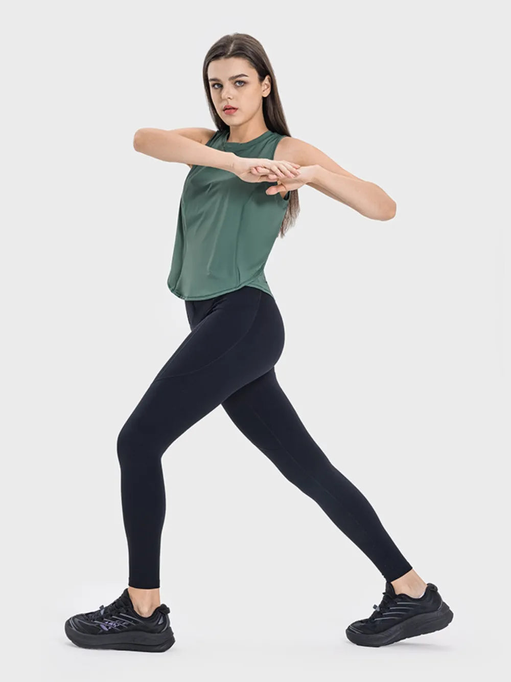 Millennia Round Neck Active Tank - Ladyez