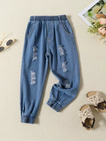 Children's One Shoulder Top and Distressed Jeans Set
