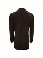 Texture Knit Double-Breasted Blazer