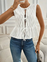 Tied Front Round Neck Tank