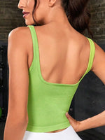 Sweetheart Neck Cropped Active Tank - Ladyez