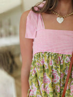 Printed Tie Shoulder Mini Cami Dress - Ladyez