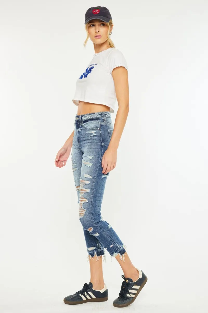 Kancan Distressed High Rise Skinny Jeans - Ladyez