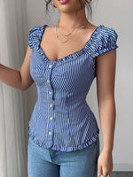 Striped Cap Sleeve Shirt