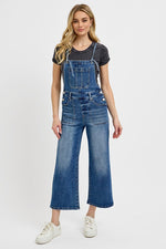 RISEN Full Size Knotted Strap Denim Overalls with Pockets Plus Size - Ladyez