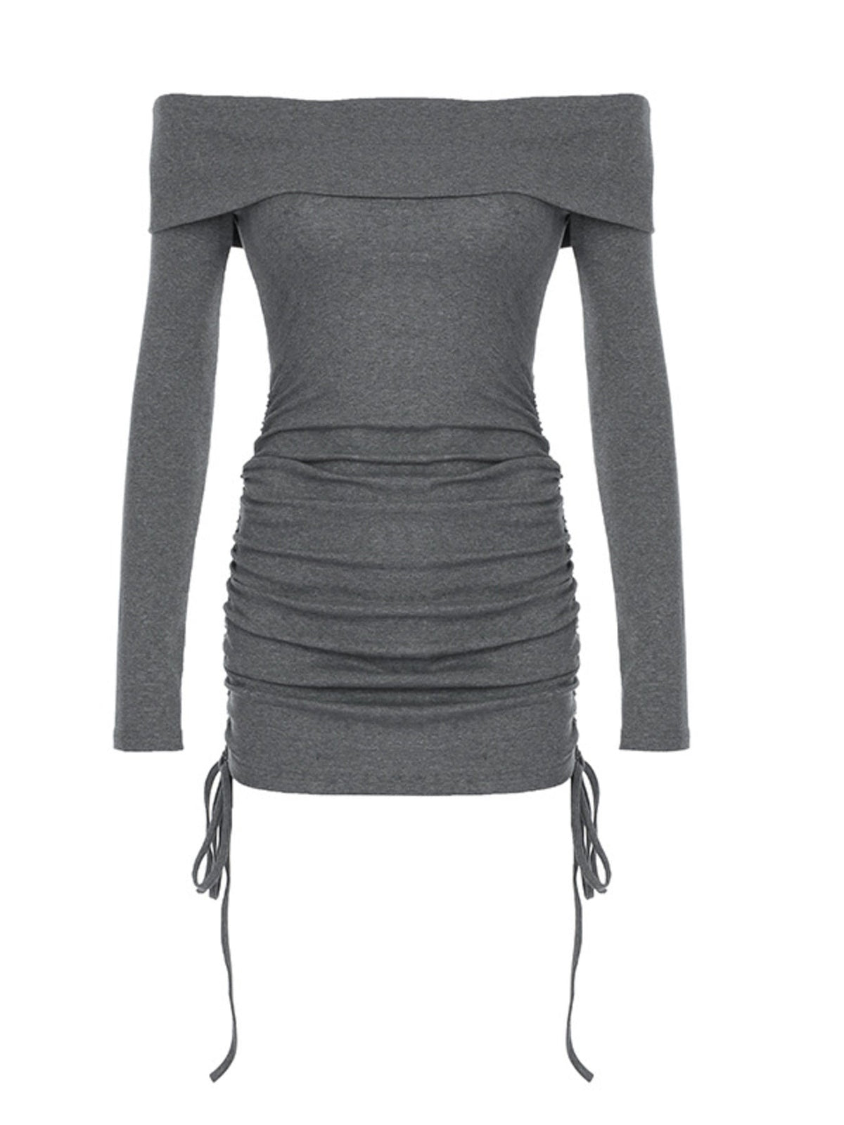 Off-Shoulder Ruched Bodycon Mini Dress