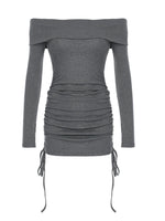 Off-Shoulder Ruched Bodycon Mini Dress
