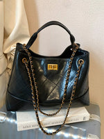 Quilted Leather Chain Strap Crossbody Bag