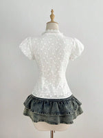 Lace Detail Bow Front Blouse