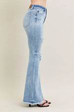 Judy Blue Full Size Hw Flare Jeans W/ Shield Pockets Plus Size - Ladyez