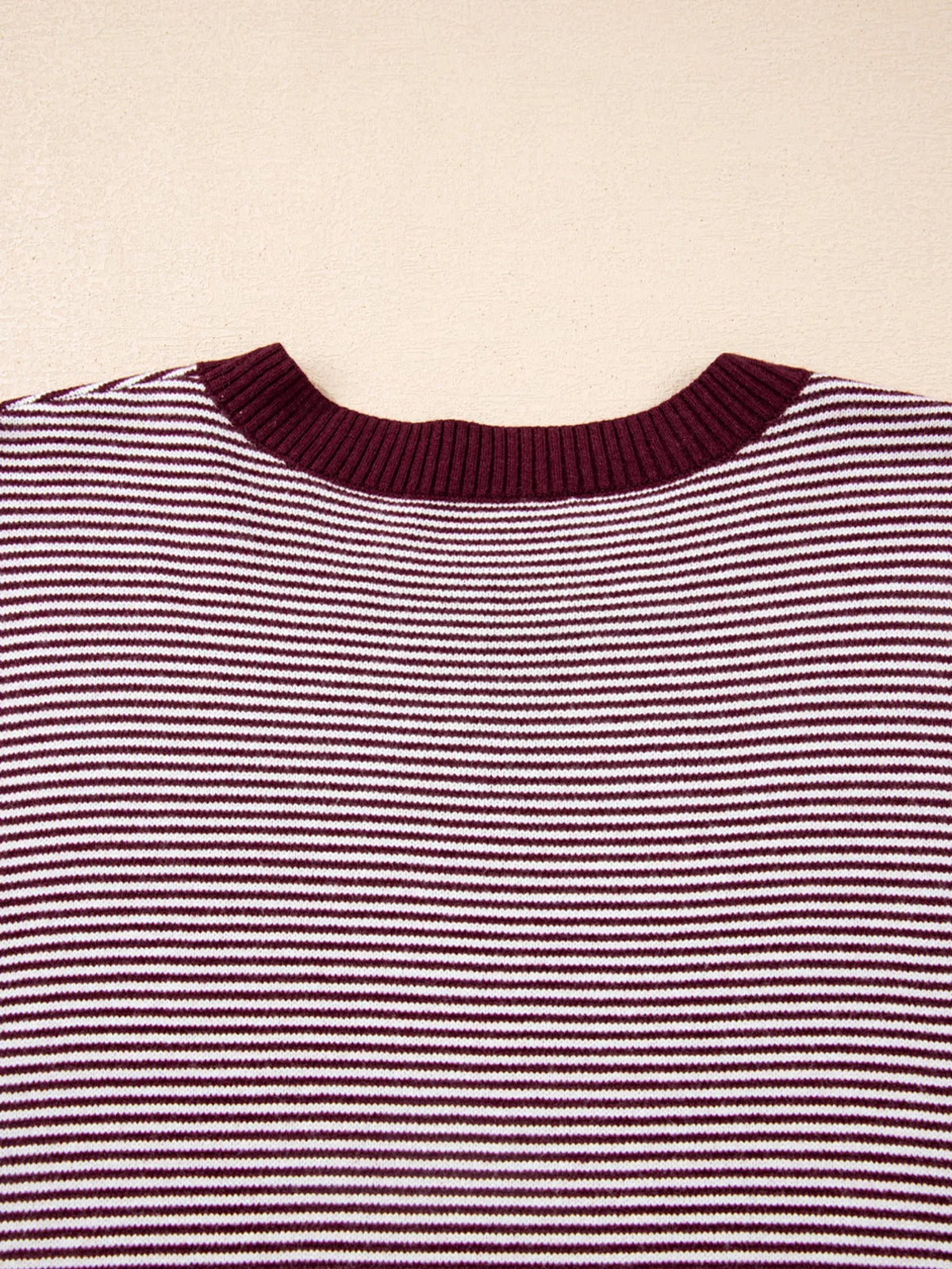 Stripe Color Block Patchwork Dolman Oversize Tunic Sweater
