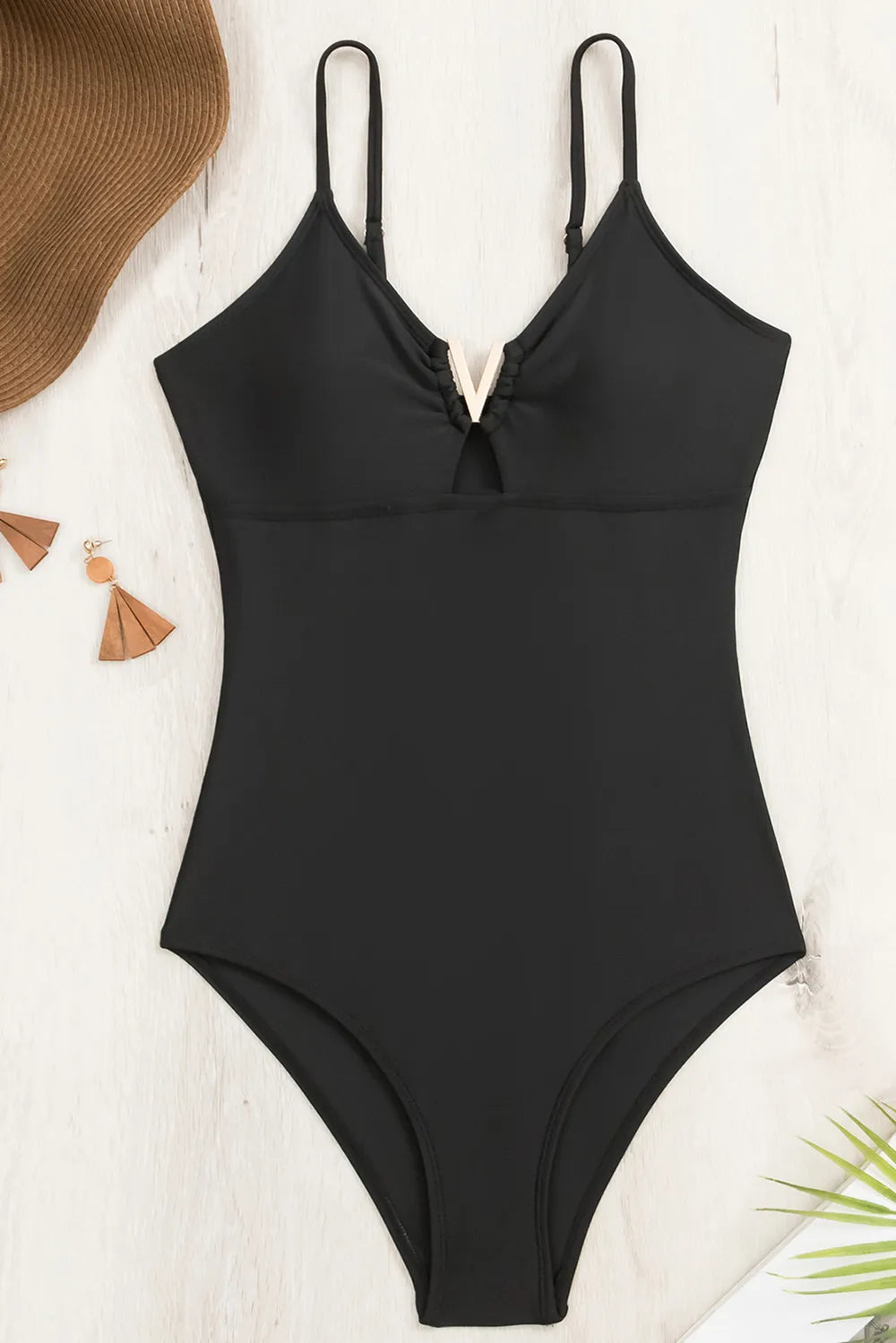 Cutout Spaghetti Strap One-Piece Swimwear - Ladyez