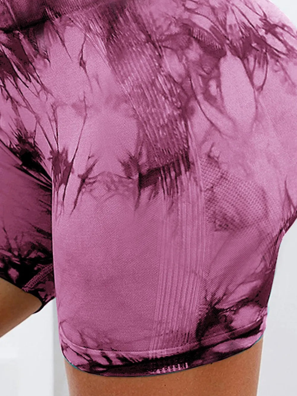Tie-Dye High Waist Active Shorts - Ladyez