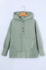 Quarter-Snap Dropped Shoulder Hoodie
