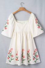 Floral Puff Sleeve Babydoll Dress