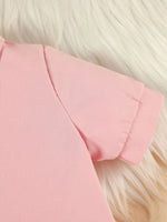 Children's Flower Decor Shirt & Pleated Skirt Set