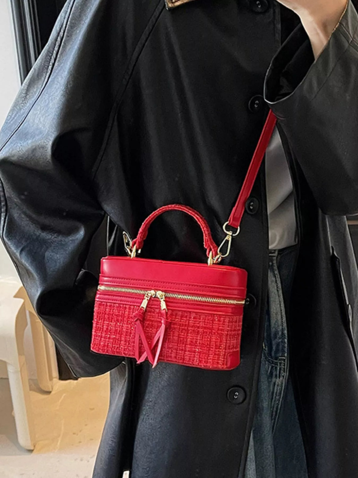Boxy Top Handle Crossbody Bag
