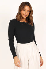 Lettuce Edge Round Neck Long Sleeve T-Shirt - Ladyez