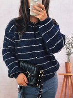 Striped Button Up Long Sleeve Cardigan