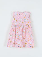 Children's Unicorn Print Ruffle Sleeve Casual Dress