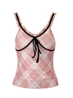 Plaid Ruffle Trim Cami