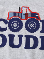 Children's Cool Dude Monster Truck Graphic Tee and Plaid Shorts Set