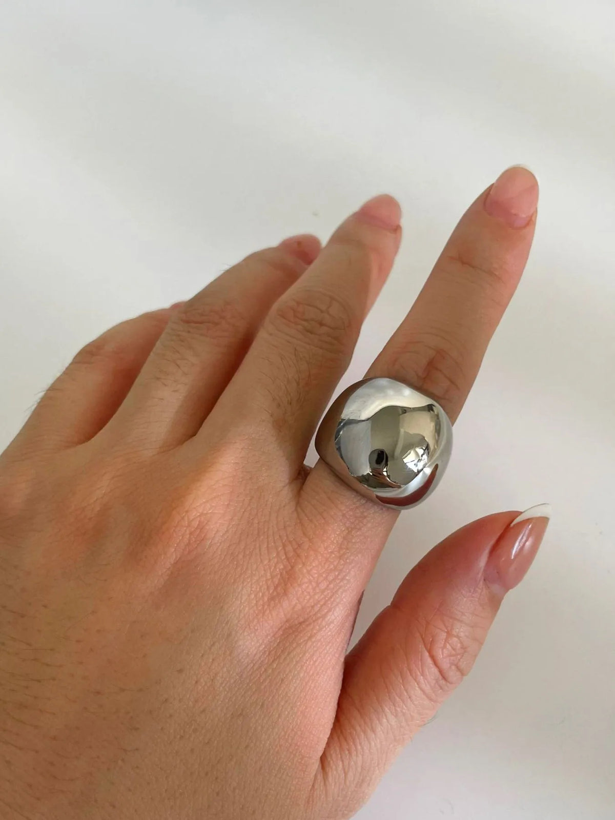 2-Piece Stainless Steel Bubble Shape Ring - Ladyez