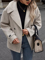 Double-Breasted Wool Blend Casual Jacket