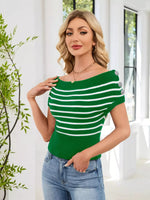 Striped Short Sleeve Sweater