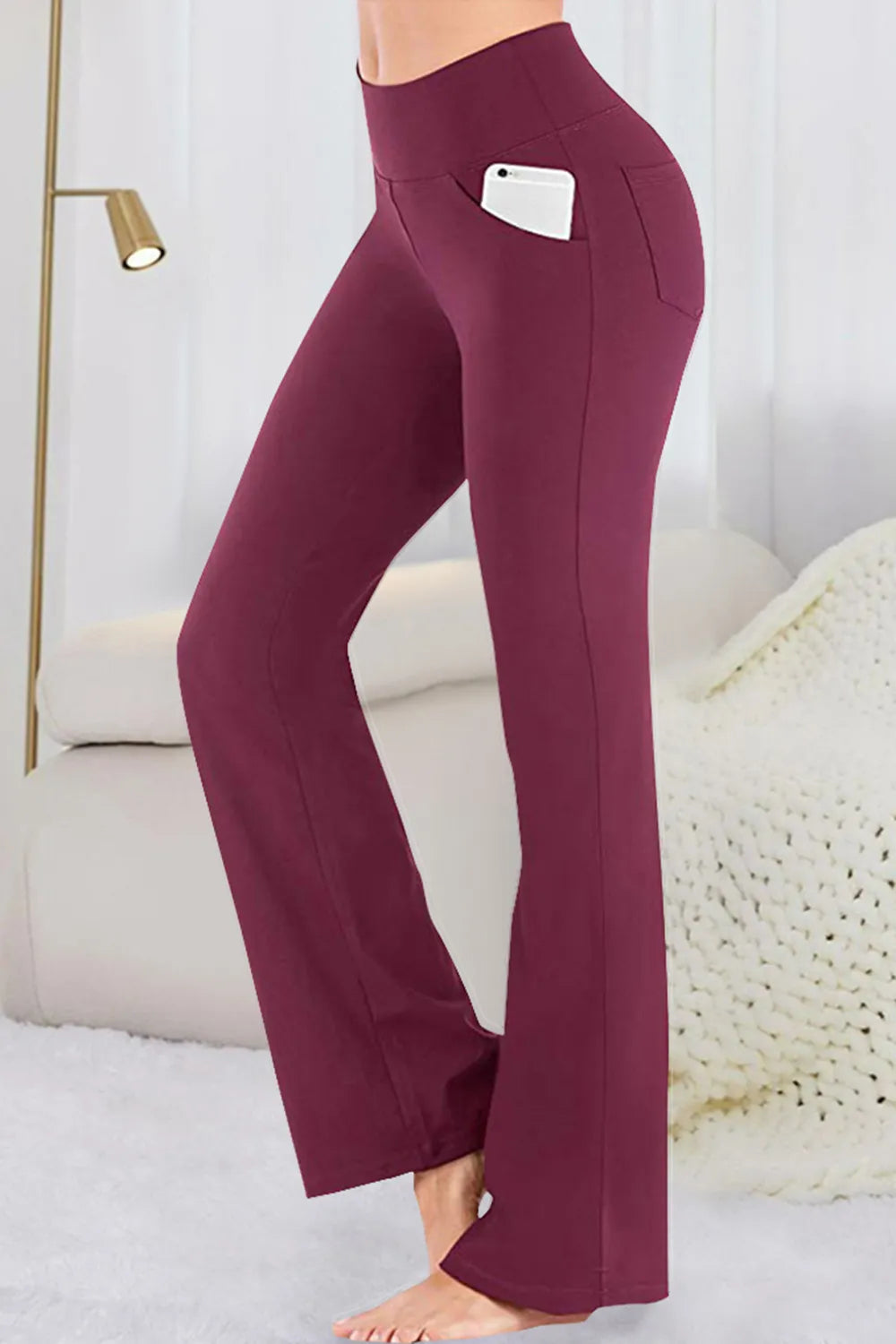 Pocketed High Waist Active Pants - Ladyez