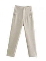 High-Waisted Straight-Leg Pants