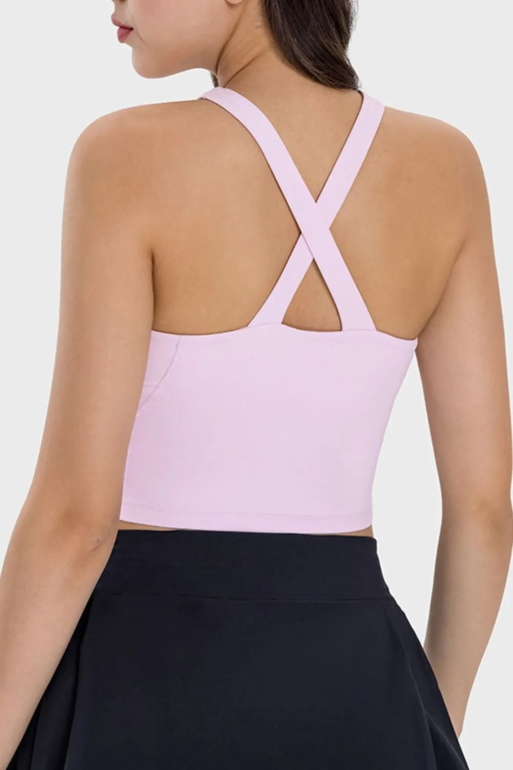 Millennia Crisscross Grecian Neck Active Cami - Ladyez