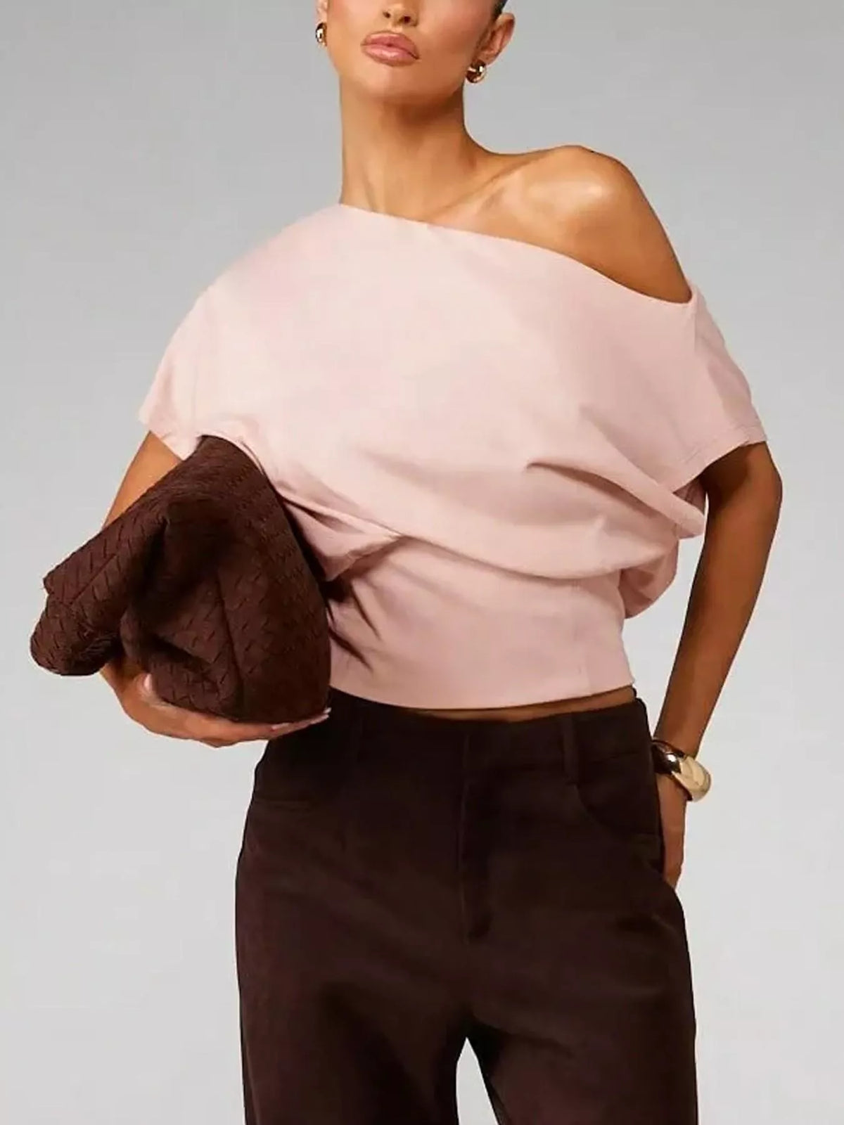 One Shoulder Crop T-Shirt