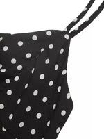 Polka Dot Ruffle Hem Spaghetti Strap Dress